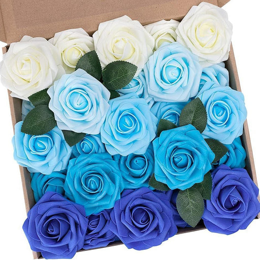 25 Pcs Foam Rose Stems Real Touch Artificial Flowers for Wedding DIY Bulk
