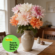 23.6 Inch Artificial Silk Dahlia Stem - Real Touch Lifelike Flower for Wedding and Home Decor