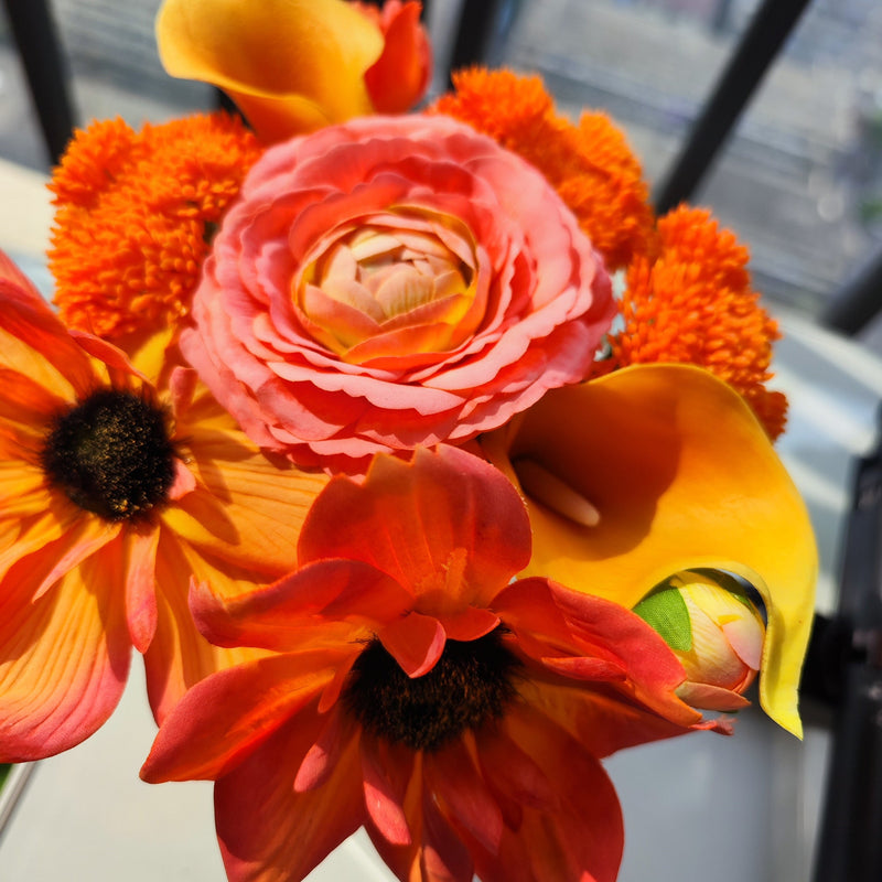 10 Pcs Artificial Ranunculus, Cosmo & Calla Lily Flowers, Real Touch, Bulk Centerpiece Arrangement