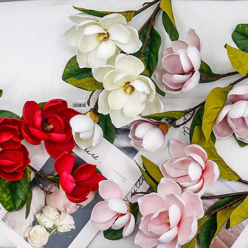 36 Inch Artificial Magnolia Stems 10 Pcs Foam Flowers Bulk Pack