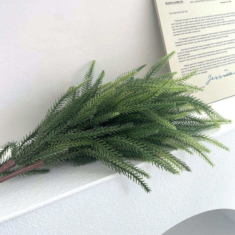 2 Sizes Norfolk Pine Branches Artificial Green Plants Bulk Real Touch Christmas Decor
