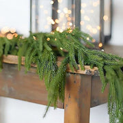 6 Ft Real Touch Norfolk Pine Garland 6ft Lifelike Artificial Greenery for Christmas Decor