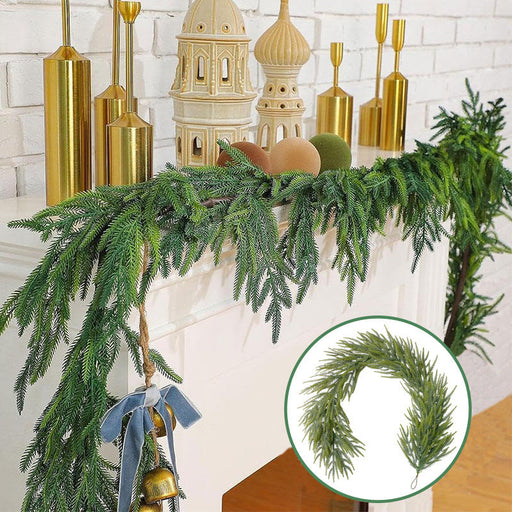 6 Ft Real Touch Norfolk Pine Garland 6ft Lifelike Artificial Greenery for Christmas Decor