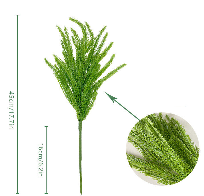 Real Touch Norfolk Pine Stems Branches Spray, 10 Pcs Artificial Greenery, 18 Inch