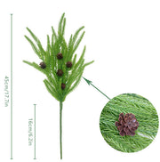 Real Touch Norfolk Pine Stems Branches Spray, 10 Pcs Artificial Greenery, 18 Inch