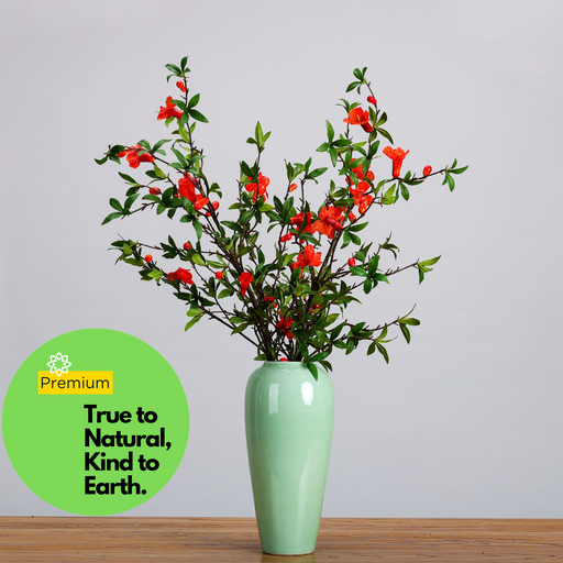 33.4 Inch Real Touch Artificial Pomegranate Silk Flower Stem for Wedding and Home Decor