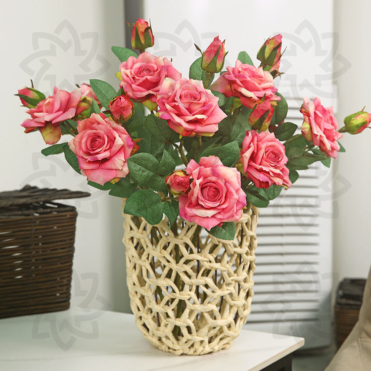 18.5 Inch Artificial Real Touch Rose Spray Branch Bulk Wholesale
