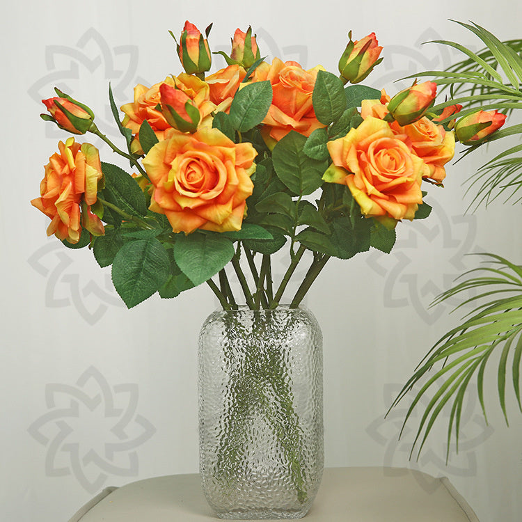 18.5 Inch Artificial Real Touch Rose Spray Branch Bulk Wholesale
