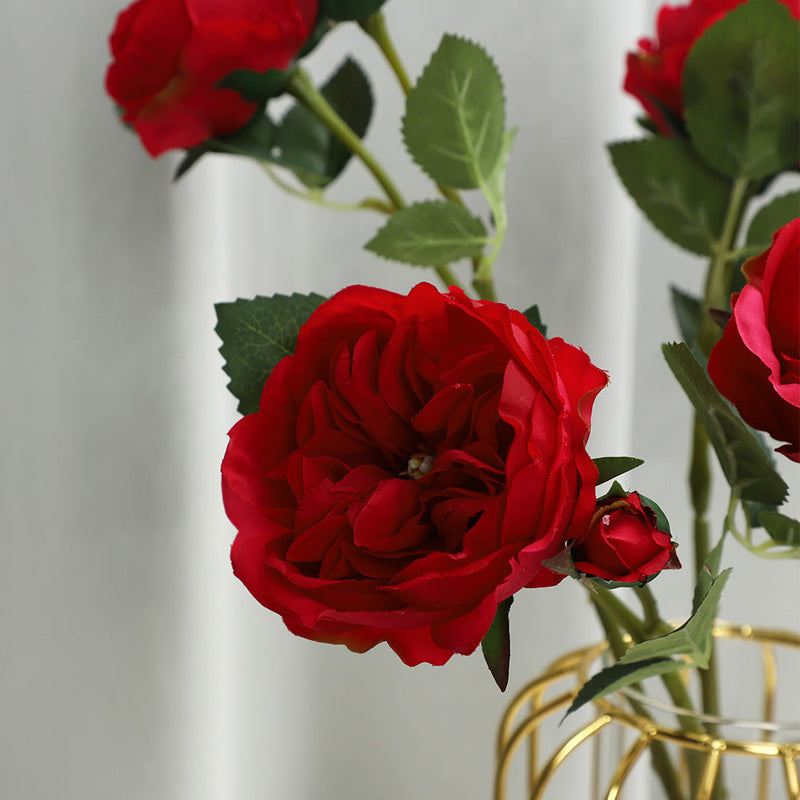 20 Inch Artificial Silk Rose Stems with Buds, 10 Pcs Bulk Wholesale