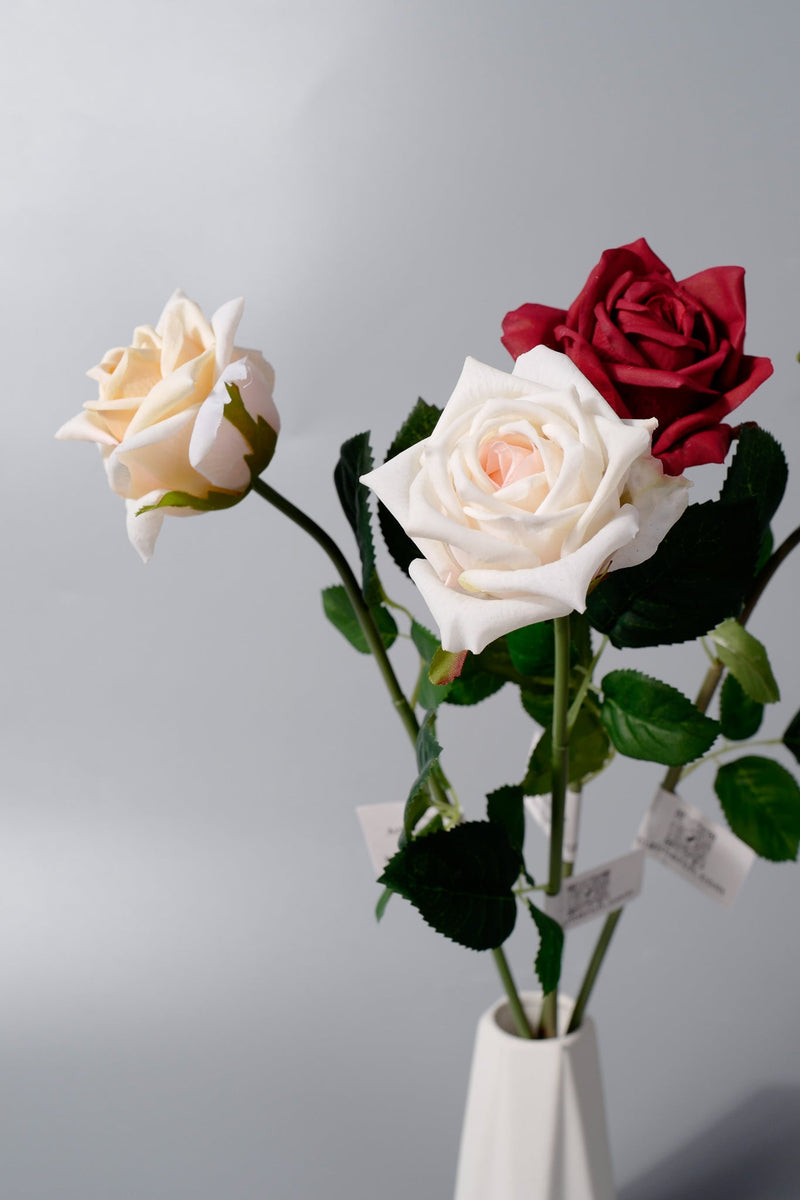 17 Inch Real Touch Silk Rose Stems, 10 Pcs Artificial Flowers Bulk Wholesale