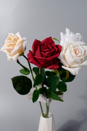 17 Inch Real Touch Silk Rose Stems, 10 Pcs Artificial Flowers Bulk Wholesale