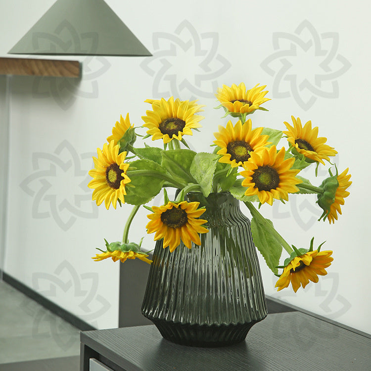 12 Inch Artificial Sunflower Stems 10 Pcs Real Touch Silk Flowers for Home Decoration