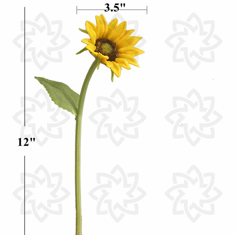 12 Inch Artificial Sunflower Stems 10 Pcs Real Touch Silk Flowers for Home Decoration