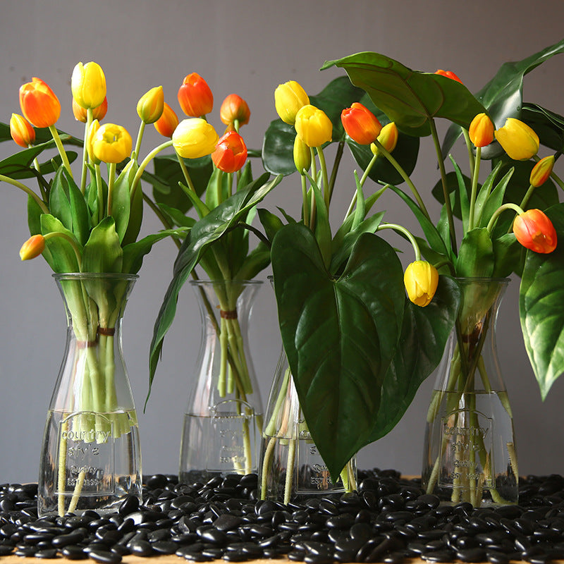 15 Inch Real Touch Tulip Stems Bundle 10 Pcs Artificial Silk Flowers