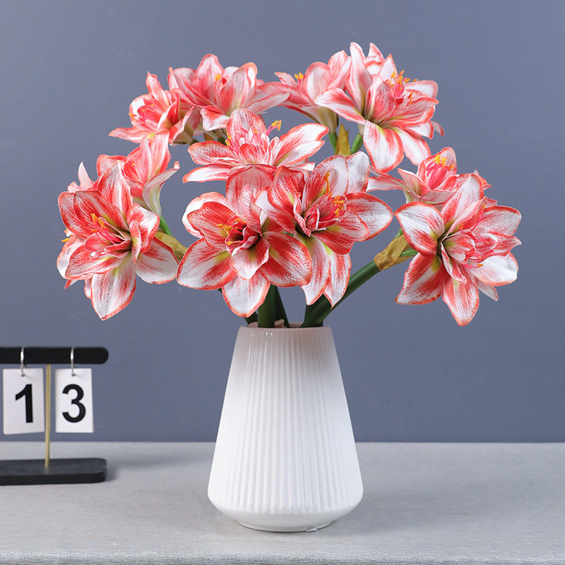 Real Touch Amaryllis Stem Artificial Flower 12 Inch Spring Bloom 1 Pc