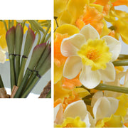 20 Inch Real Touch Daffodil Artificial Flower Stem – Lifelike Silk Floral for Wedding and Home Decor