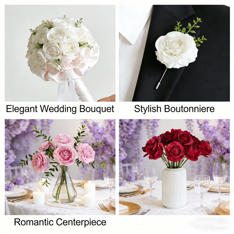 13 Inch Real Touch Peony Stems 10 Pcs Artificial Silk Flowers for Wedding DIY Bouquet Centerpiece