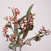21 Inch Artificial Eucalyptus Fruit Branches 3 Stems Lifelike Silk Green Foliage for Wedding Home Decor