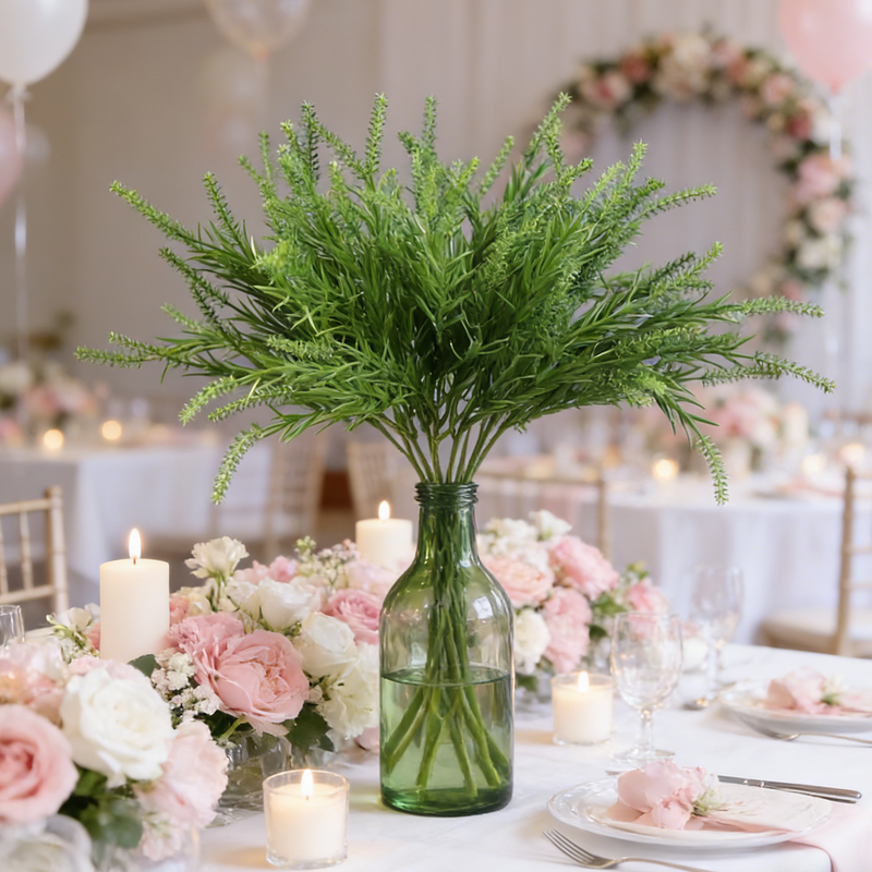 16 Inch Faux Sage Green Plants 10 Pcs Realistic Artificial Greenery for Wedding DIY Decor
