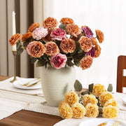Realistic Silk Austin Roses Burnt Edge Artificial Flowers 12 Inch 10 Pcs for Wedding Arch Home Decoration Table Arrangements