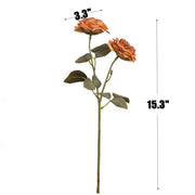Realistic Silk Austin Roses Burnt Edge Artificial Flowers 12 Inch 10 Pcs for Wedding Arch Home Decoration Table Arrangements