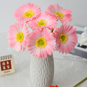 11.8 Inch Artificial Gerbera Daisy Stems, 6 Pcs Real Touch PU Flowers with Bendable Stems for Wedding Bouquets and Home Decor