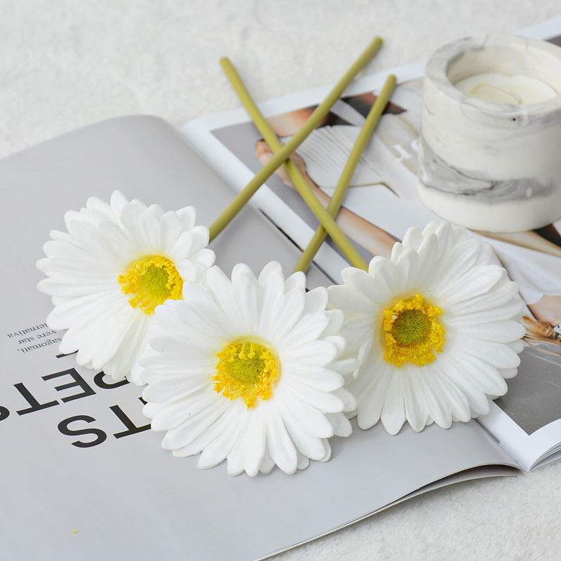 11.8 Inch Artificial Gerbera Daisy Stems, 6 Pcs Real Touch PU Flowers with Bendable Stems for Wedding Bouquets and Home Decor
