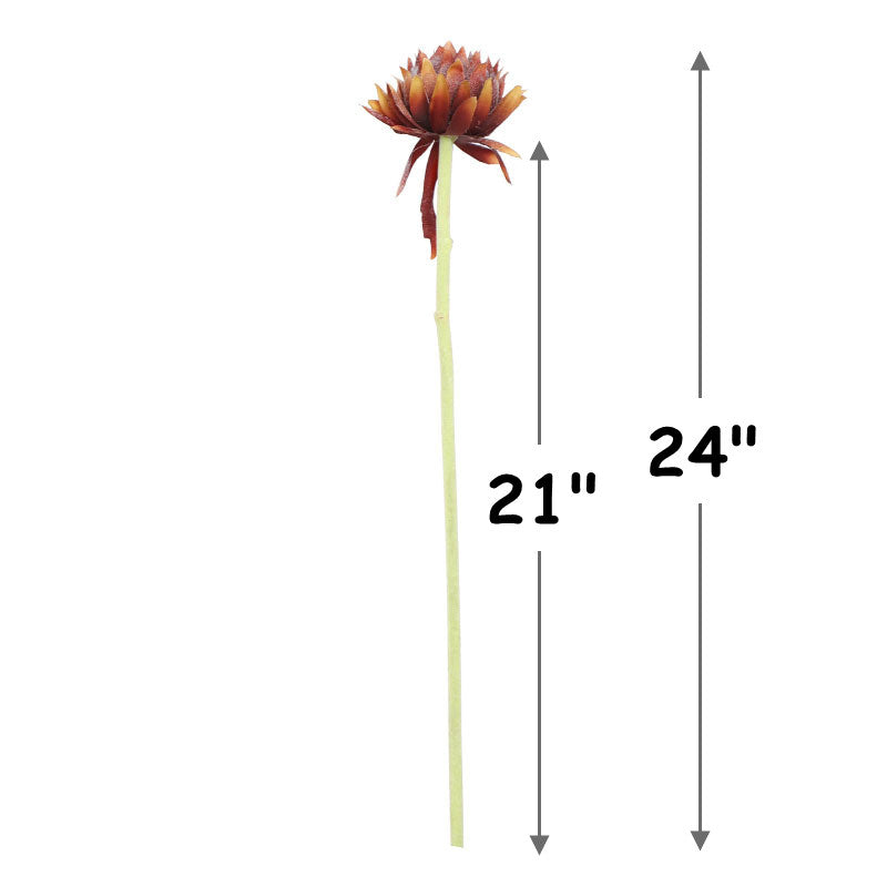 24 Pcs Artificial Silk Artichoke Stems, Autumn Floral Arrangement, Bulk Pack