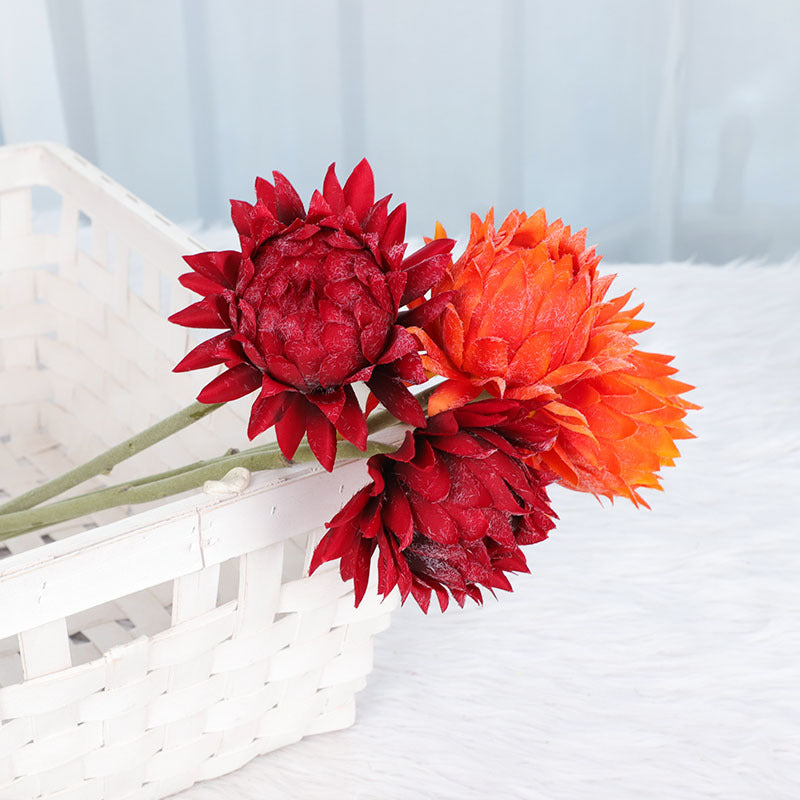 24 Pcs Artificial Silk Artichoke Stems, Autumn Floral Arrangement, Bulk Pack