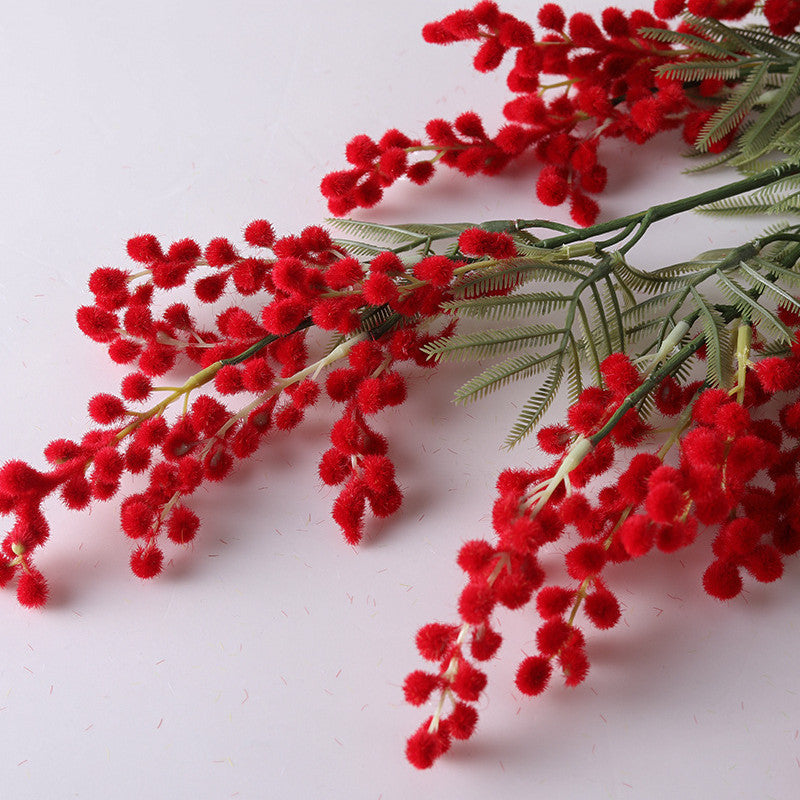 34 Inch Artificial Mimosa Flower Stems Branches Bulk Foliage Long Stems