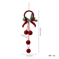 Red Velvet Christmas Bell Ornaments Set - Tree & Window Decor (3.1-7.6 Inches)