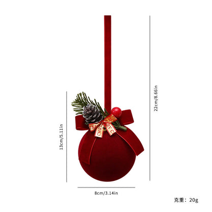 Red Velvet Christmas Bell Ornaments Set - Tree & Window Decor (3.1-7.6 Inches)