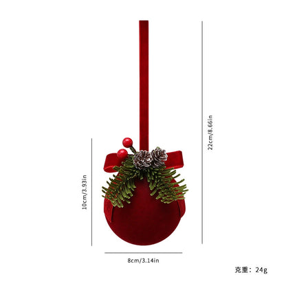 Red Velvet Christmas Bell Ornaments Set - Tree & Window Decor (3.1-7.6 Inches)