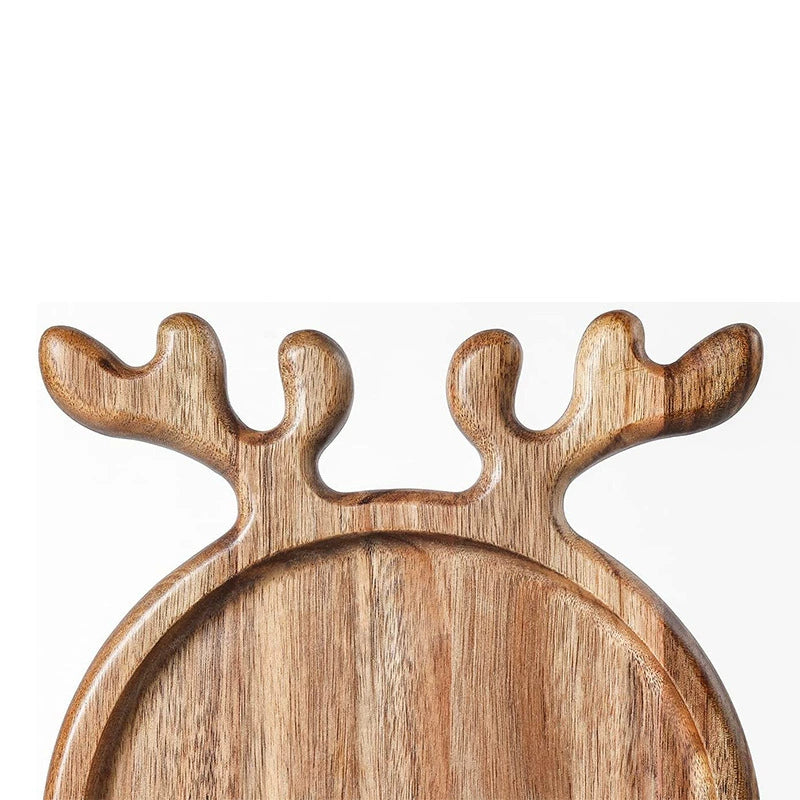 Reindeer Shaped Wooden Serving Tray - Large & Small Sizes for Christmas, Charcuterie & Afternoon Tea