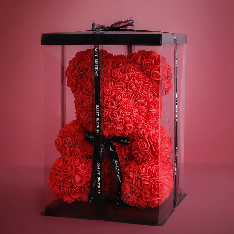 Artificial Foam Rose Bear 1 Pc Romantic Decorative Gift for Valentine's Day