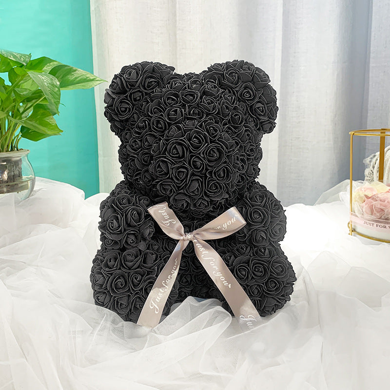 Artificial Foam Rose Bear 1 Pc Romantic Decorative Gift for Valentine's Day