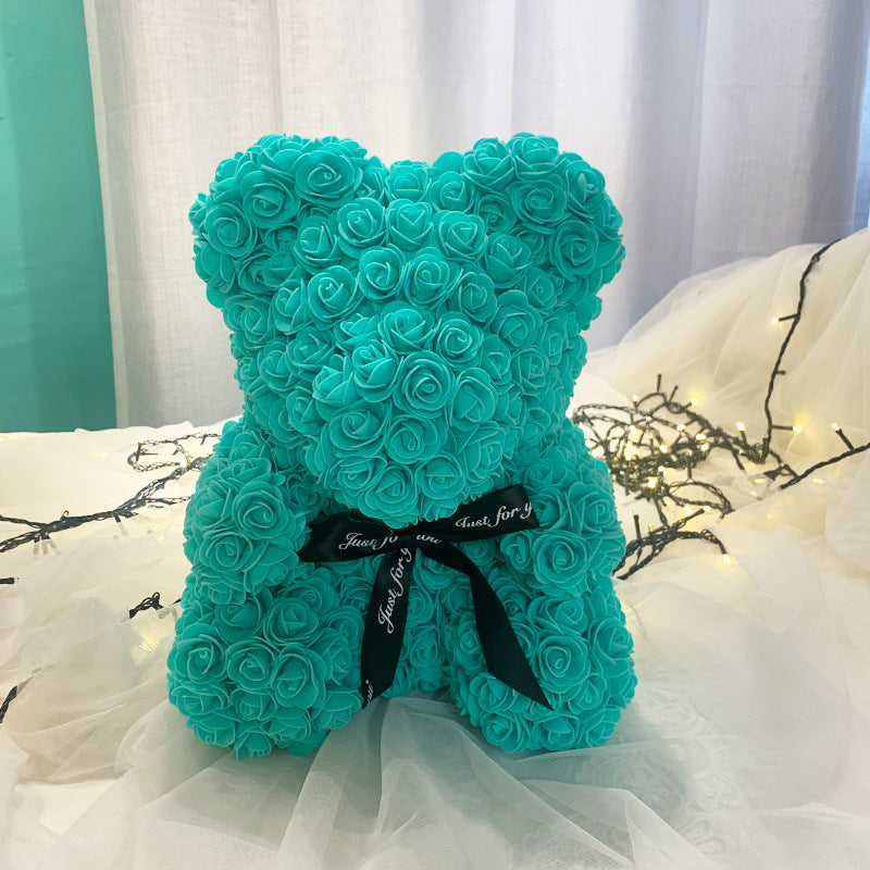 Artificial Foam Rose Bear 1 Pc Romantic Decorative Gift for Valentine's Day