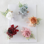 Artificial Rose Boutonniere for Men 12 Pcs Silk Wedding Ceremony Prom Flowers Bulk