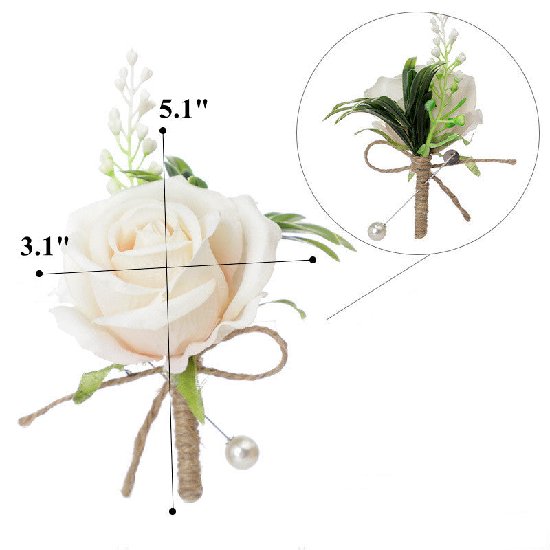 Rose Boutonnieres for Men Wedding Groom Groomsmen Bulk Pack Artificial Flowers