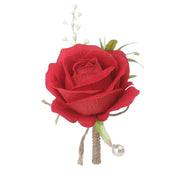 Rose Boutonnieres for Men Wedding Groom Groomsmen Bulk Pack Artificial Flowers