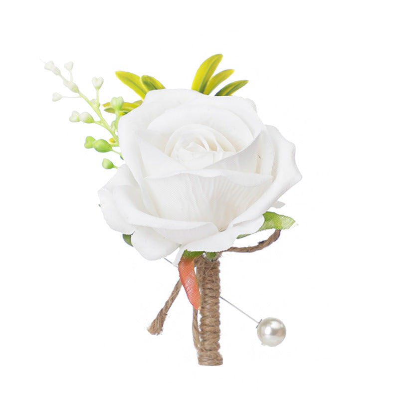 Rose Boutonnieres for Men Wedding Groom Groomsmen Bulk Pack Artificial Flowers