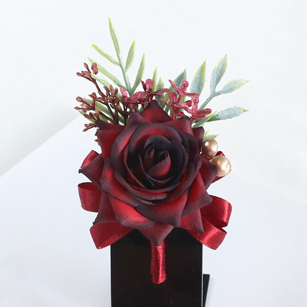 Artificial Rose Boutonniere for Men 12 Pcs Silk Wedding Ceremony Prom Flowers Bulk