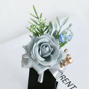 Artificial Rose Boutonniere for Men 12 Pcs Silk Wedding Ceremony Prom Flowers Bulk