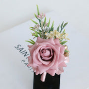 Artificial Rose Boutonniere for Men 12 Pcs Silk Wedding Ceremony Prom Flowers Bulk