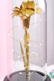 Artificial Silk Carnation Flowers with LED Light in Gift Box, Colorful Mother's Day Decoration