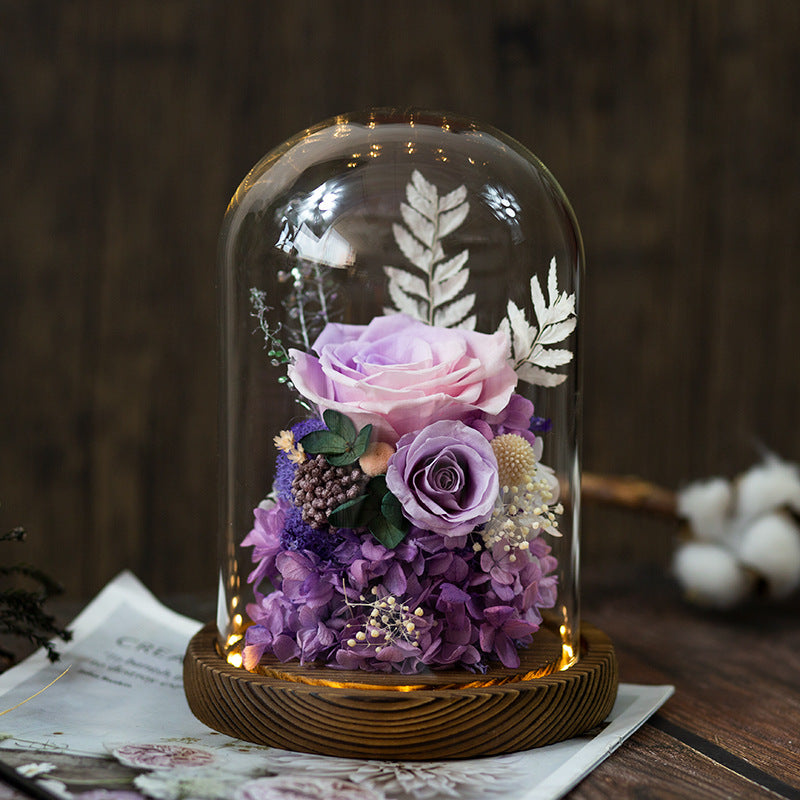 Preserved Rose in Glass Dome 1 Pc Forever Real Rose Birthday Gift for Women