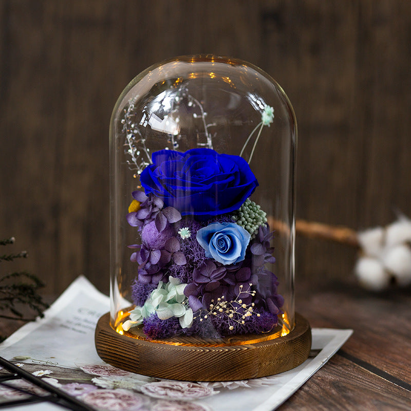 Preserved Rose in Glass Dome 1 Pc Forever Real Rose Birthday Gift for Women