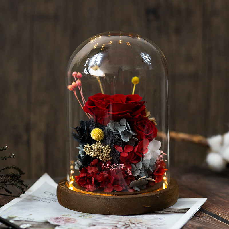 Preserved Rose in Glass Dome 1 Pc Forever Real Rose Birthday Gift for Women
