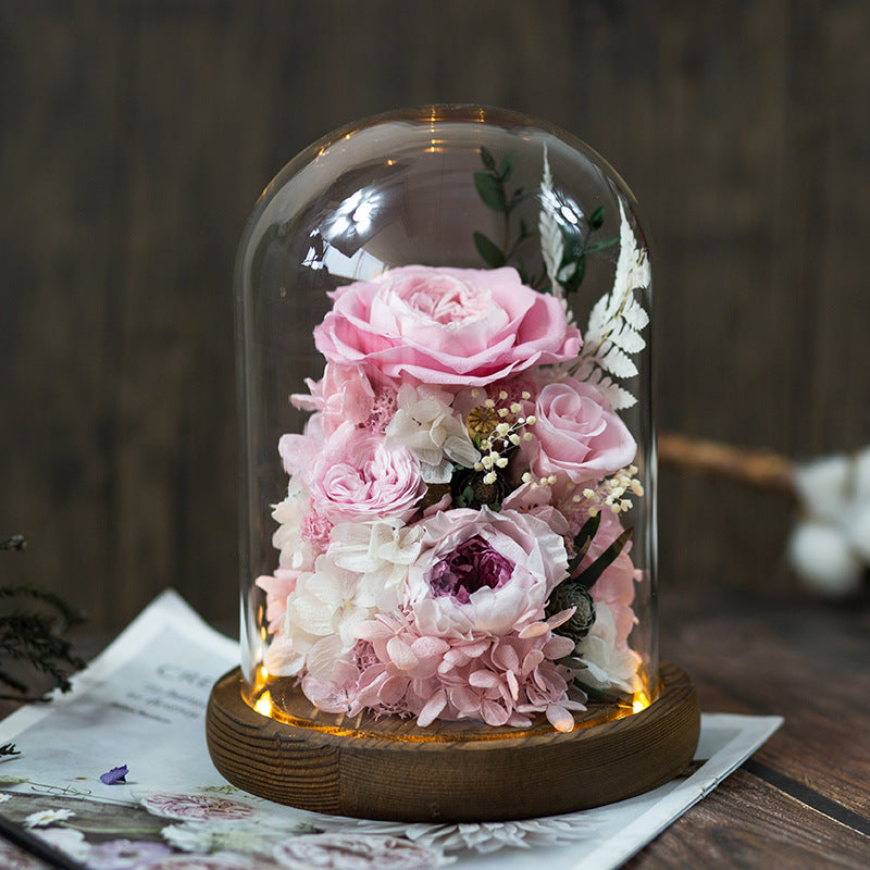 Preserved Rose in Glass Dome 1 Pc Forever Real Rose Birthday Gift for Women