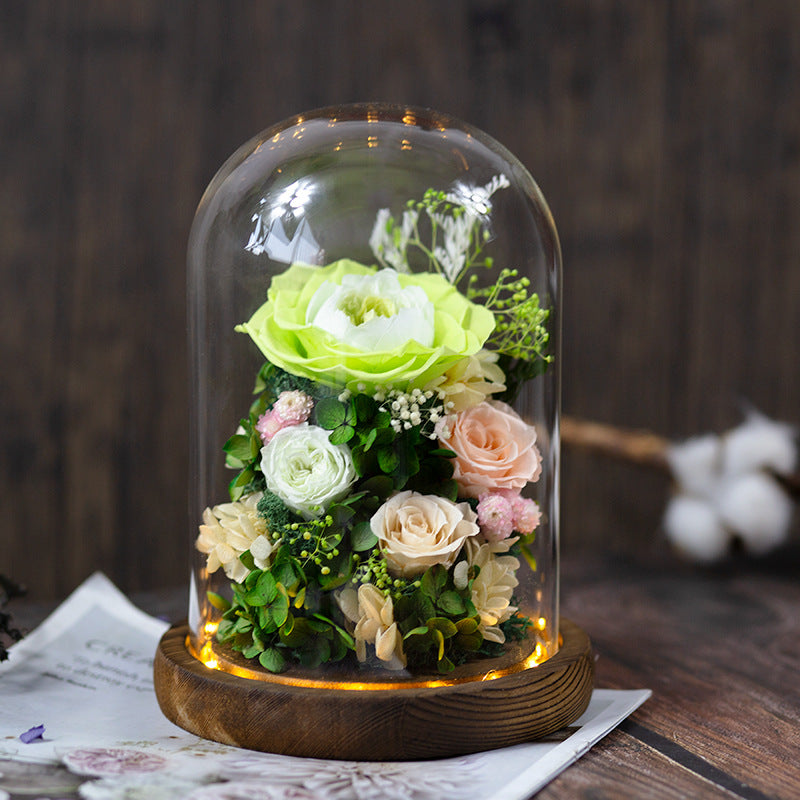 Preserved Rose in Glass Dome 1 Pc Forever Real Rose Birthday Gift for Women